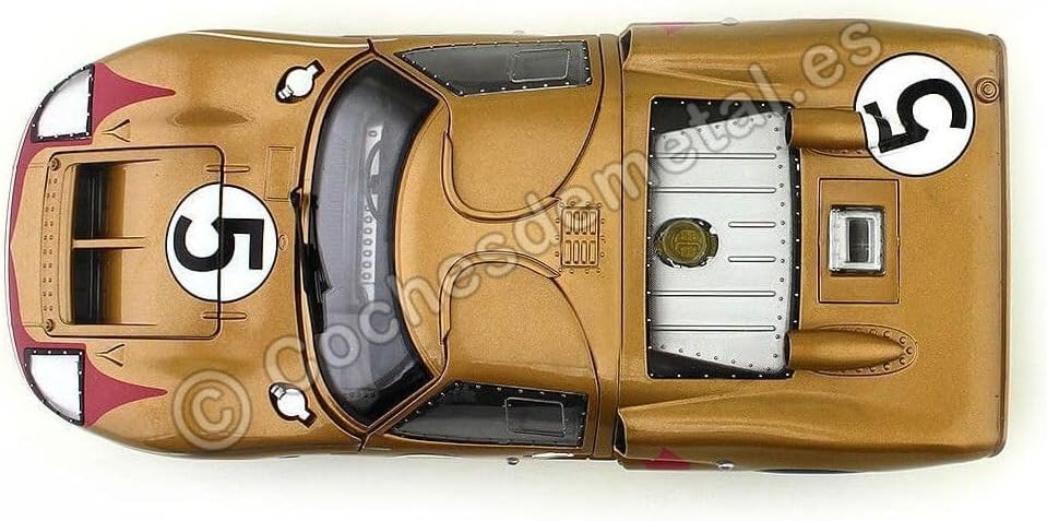 1966 Ford GT-40 MK II RHD (Right Hand Drive) #5 Gold 24H of Le Mans 1/18 Diecast Model Car