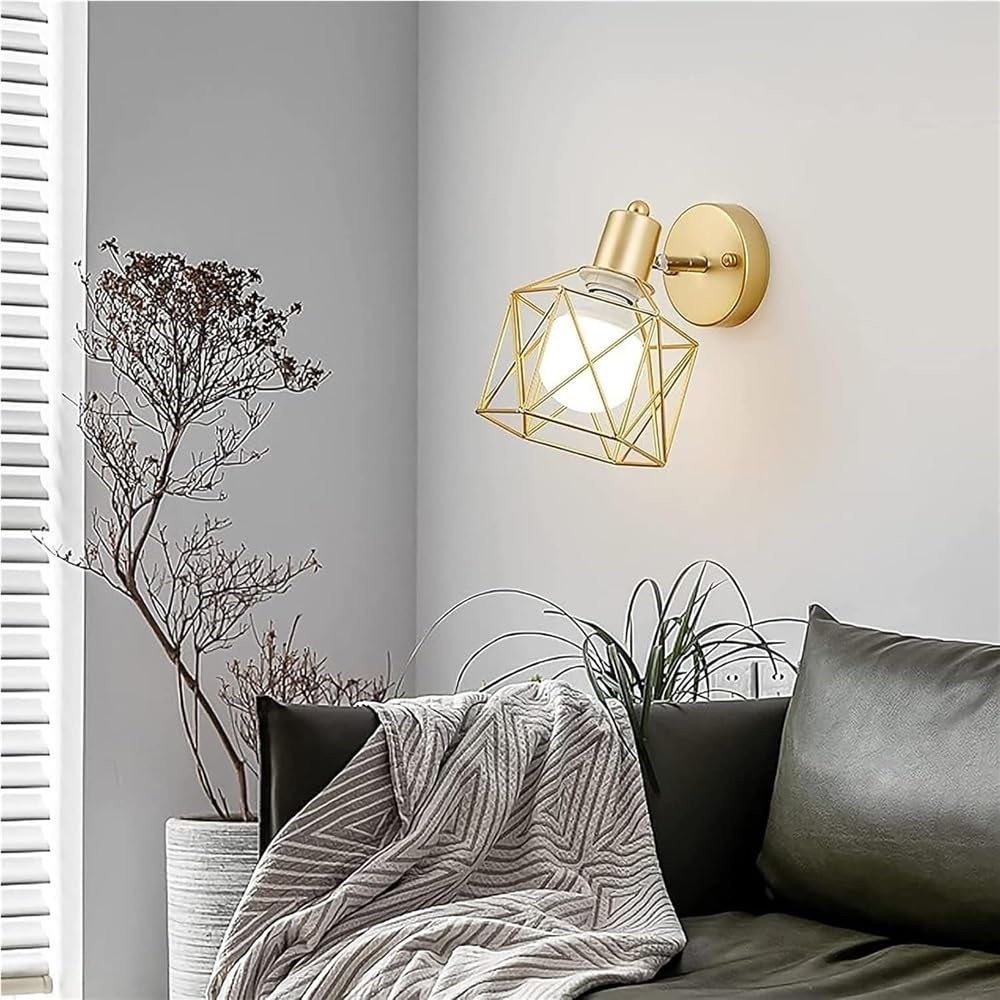 Metalowa lampa ścienna E27 w stylu industrialnym do sypialni, zagłówka, garażu lub łazienki.