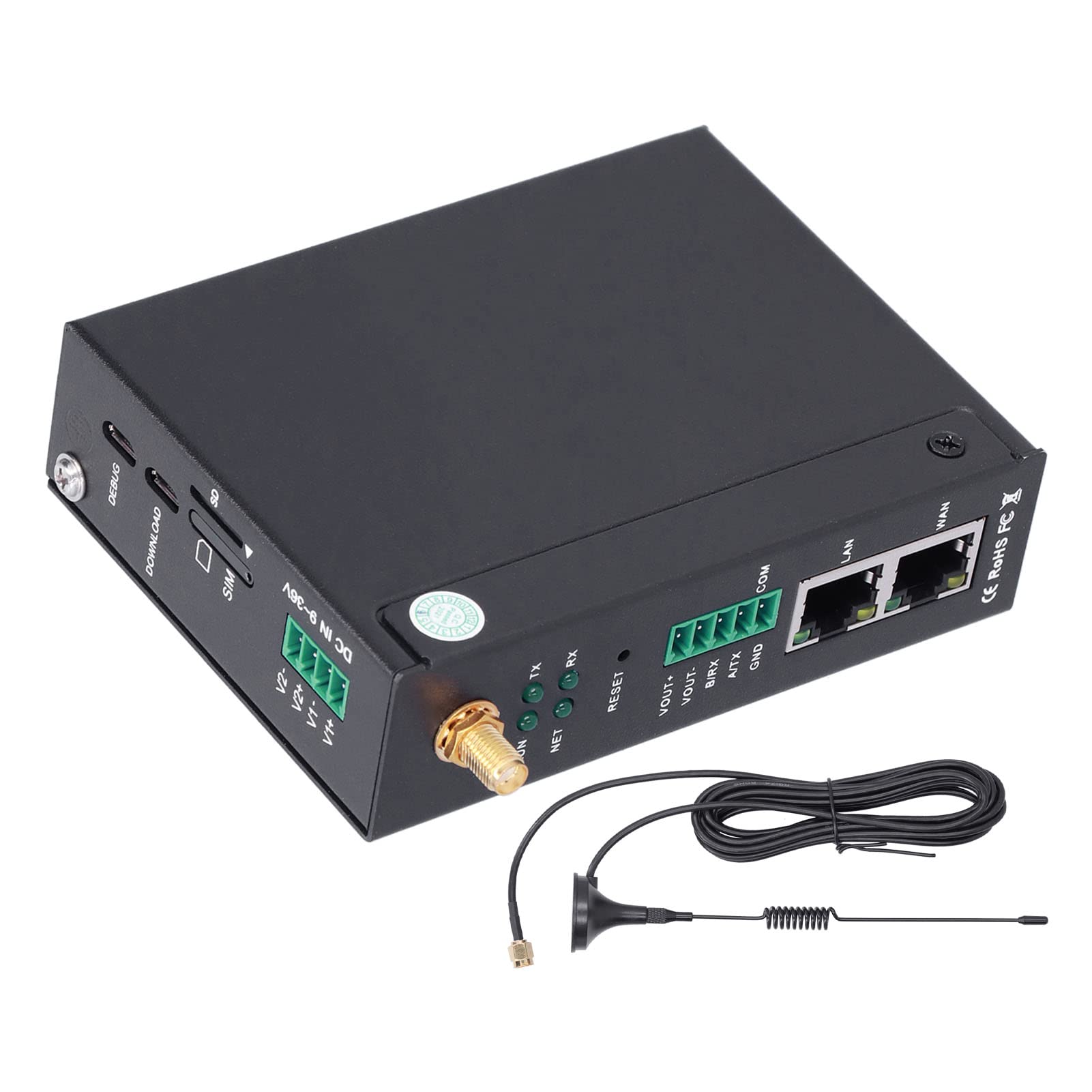 Buy RailType Gateway Router Switch, Data Encryption Metal Steel 4G