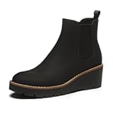 Women&apos;s Chelsea Wedge Boots Elastic Platform Lug Sole Slip on Wedge Ankle Booties