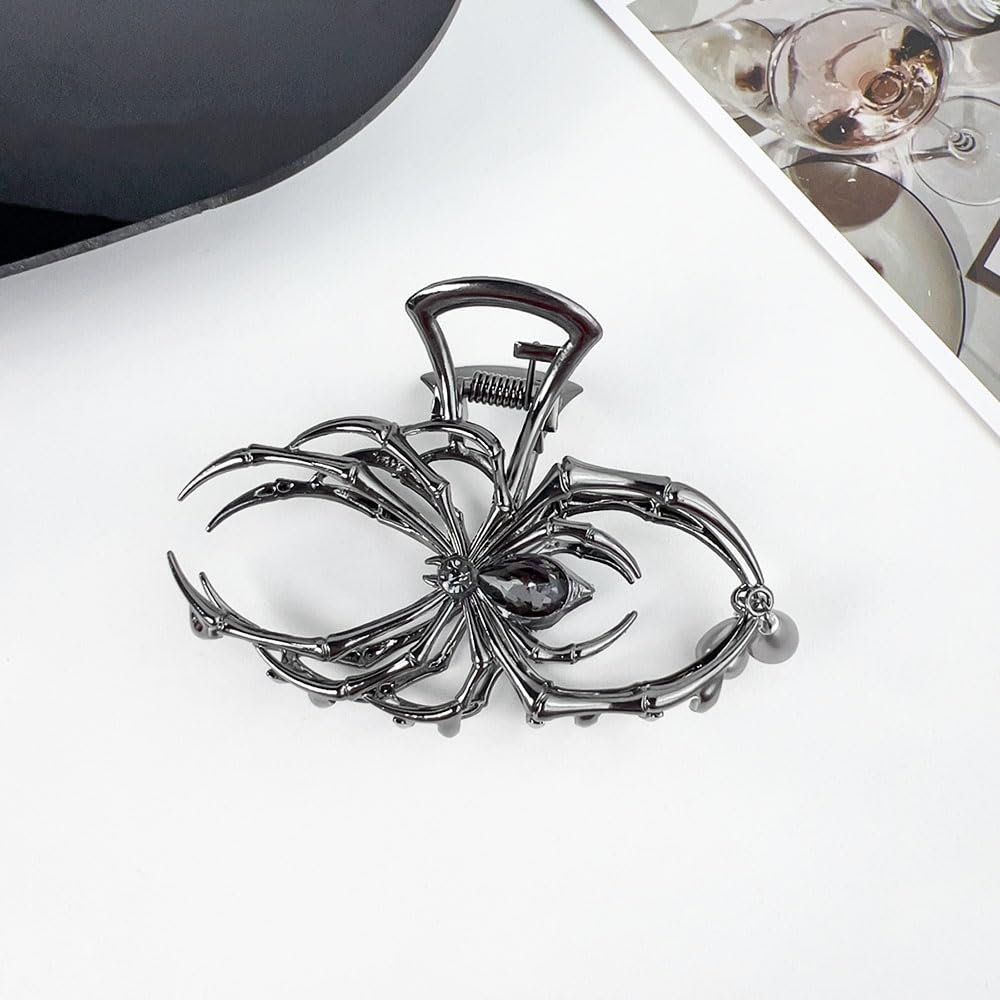 Fancy Metal Spider Hair Clip Clasp with Real Pearls Gunmetal COLOR S5c3dbcc1df7d43b09de5cc9a33826  main image 2