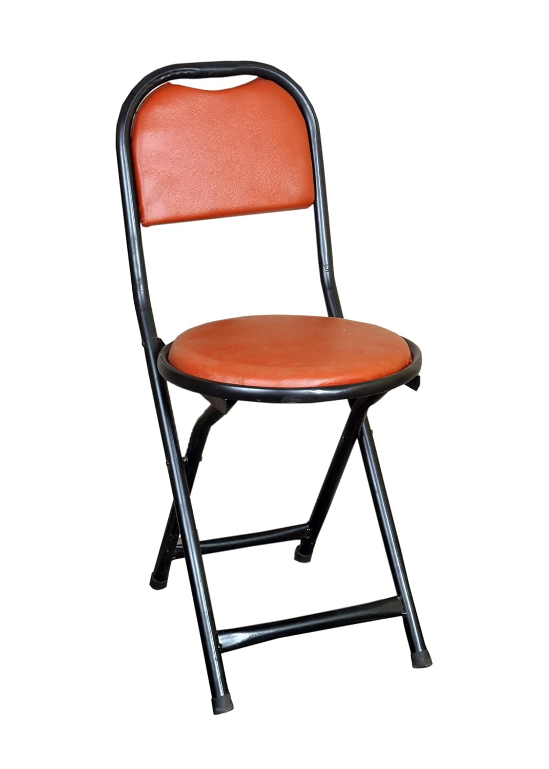 FURNIMAX Heavy Duty Steel Folding Round Stool Chair with Foot Rest for