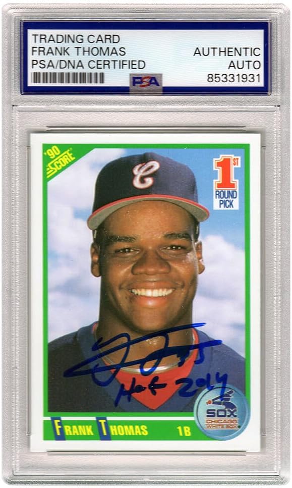Frank Thomas Signed White Sox 1990 Score Rookie Baseball Card #663 w/HOF 2014 (PSA Encapsulated)
