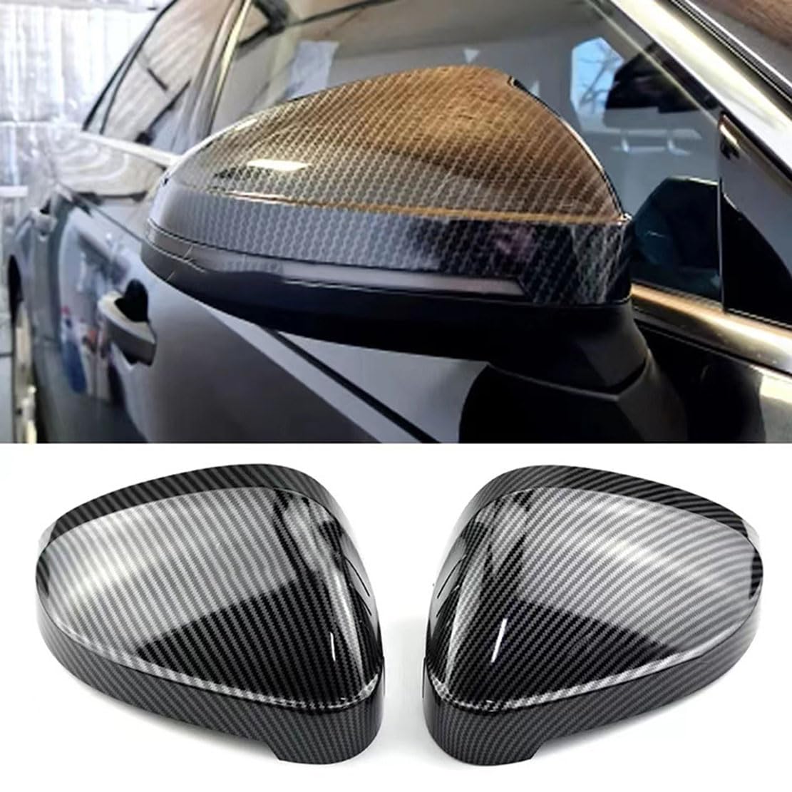 MSMDG Car wing mirror cover,Compatible with Audi A4 A5 B9 2017–2023,Auto Parts