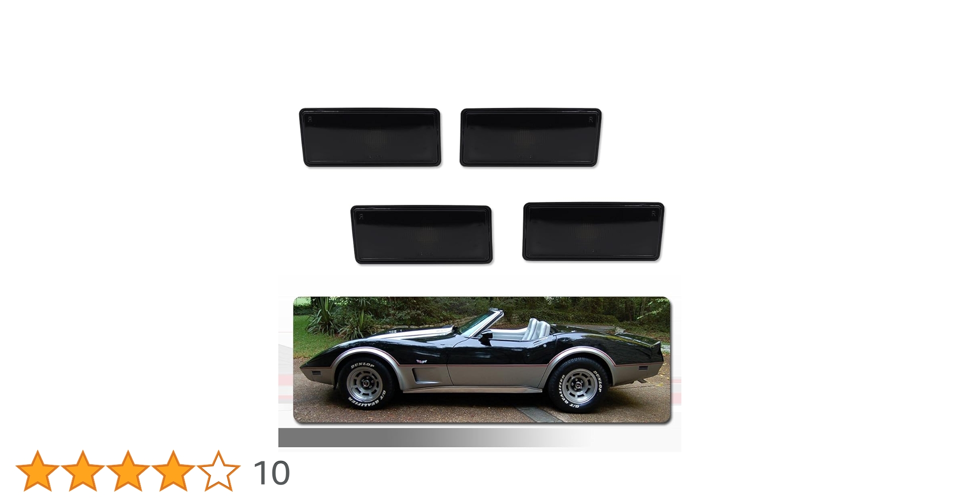 Tonsya Smoked Lens For 1974-1979 Chevy Corvette C3 Bumper Rear