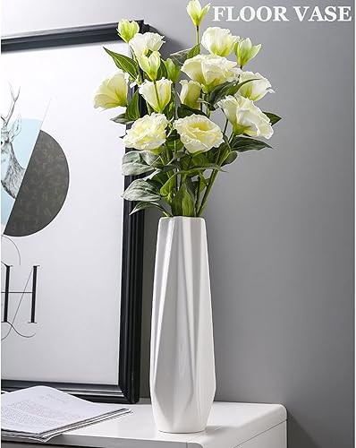 Miniatura 9 de Florero de cerámica decorativo extra grande de 28 pulgadas de alto, parte inferior estable, boca ancha, para arreglos de flores secas, decoración de