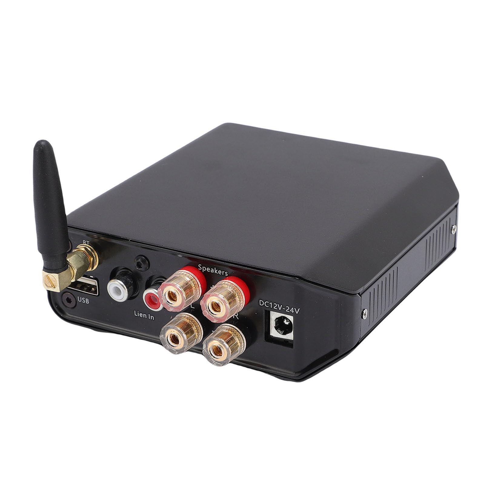 Amplificador estéreo Bluetooth 5.4 Audio HiFi 2 canales 50Wx2 Entrada USB AUX Sonido claro Carcasa de metal para cine en casa Amantes de la música Aleación de zinc 110x140x38mm