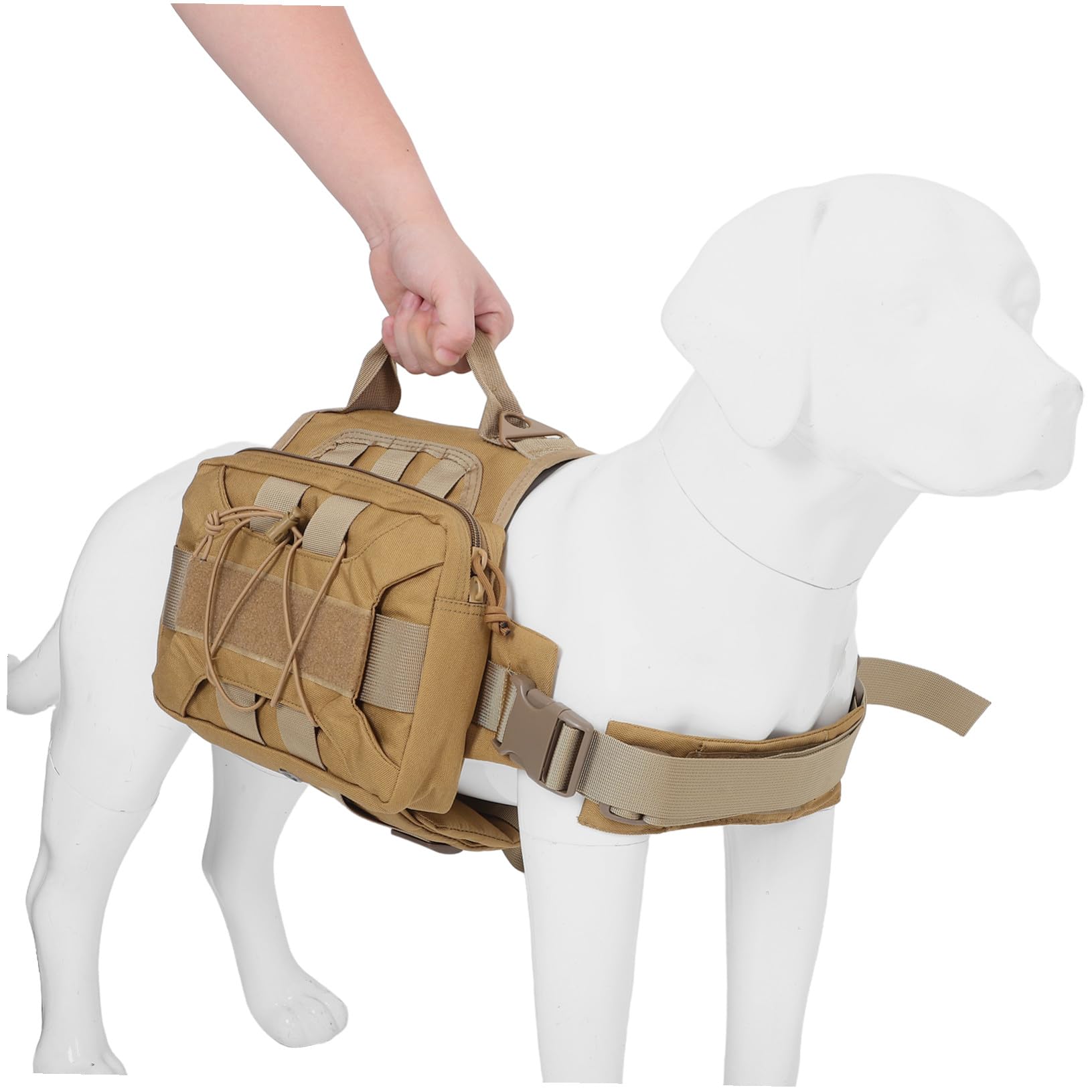 UPKOCH 55kg Sacoche de Selle pour Chien avec Latérales Sacoches de Randonnée pour Animaux de Compagnie Harnais- à Dos de Voyage avec Boucle à Dégagement Rapide pour Grands Chiens