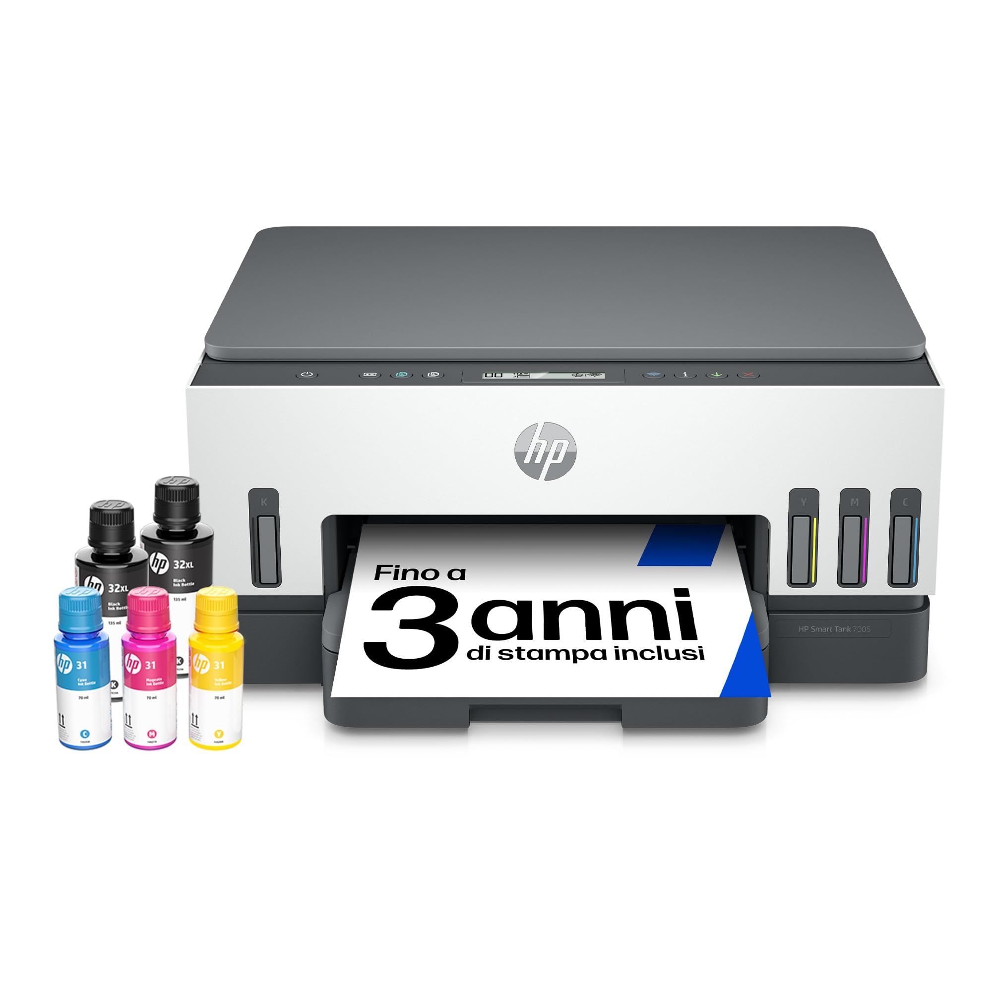HP Smart Tank Plus 7005 AiO Stampante Serbatoio Ricaricabile Multifunzione a Colori Wi-Fi Fronte e Retro Automatica Bianca