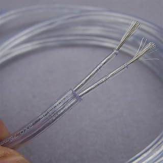 Jinchao-Copper Wire Lighting Lamps Transparent Electrical Wire, Pendant Light Power Cord, 2 * 0.75mm, Power Cord Meters Copper Core Equipment Accessories (Length : 50m)
