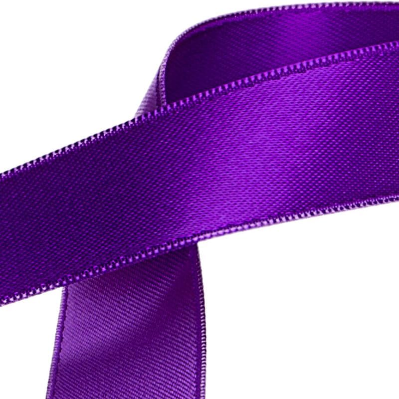 SR- Full Reel 10mm Double Faced Satin Ribbon, 20 Metres on Reel - Purple