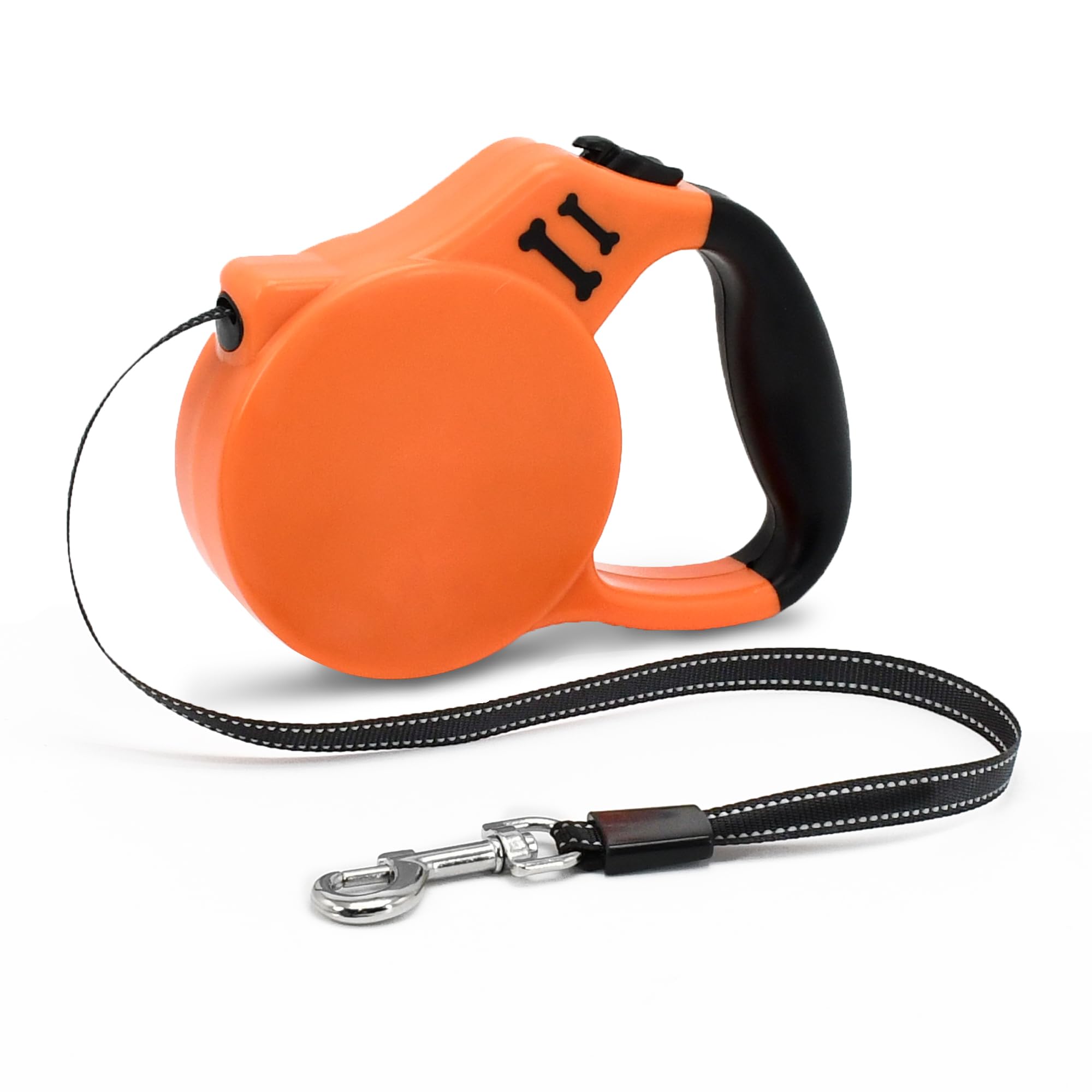 AIITLE Extendable Dog Lead 5m with Reflective Ribbon, One-Hand Control, Anti-Tangle Design, Durable Nylon Tape
