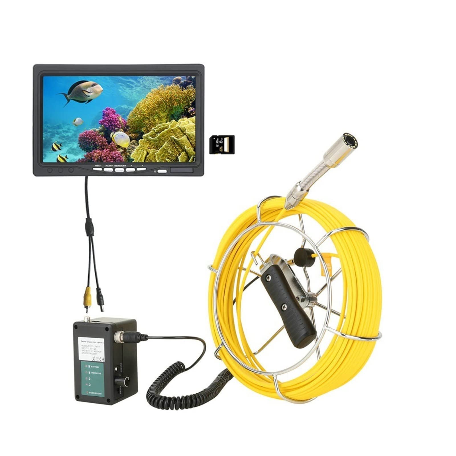 Cámara de Alcantarillado, HD Cámara de alcantarillado, cámara de inspección de tuberías industriales con DVR FUNCIÓN DE VIDEO DE ENDOSCOPO INDUSTRIAL DE 7 pulgadas for la tubería de drenaje del conduc