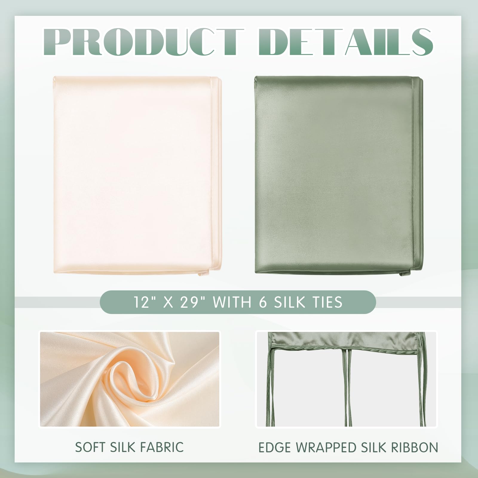 Hosuly 2 Pcs Satin Bassinet Sheet Baby Hair Soft Silk Feeling Sheet Baby Bassinet for Rectangle Cradle Pad Mattress Boys Girls Newborn Infant(Green and White) - Image 2