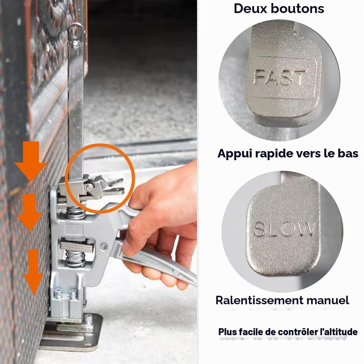 Bras de levage à main pour économiser de la main-d'œuvre - Régulateur de hauteur - Outil de levage à la main - Cric pour installer des portes d'armoires et des panneaux en bois