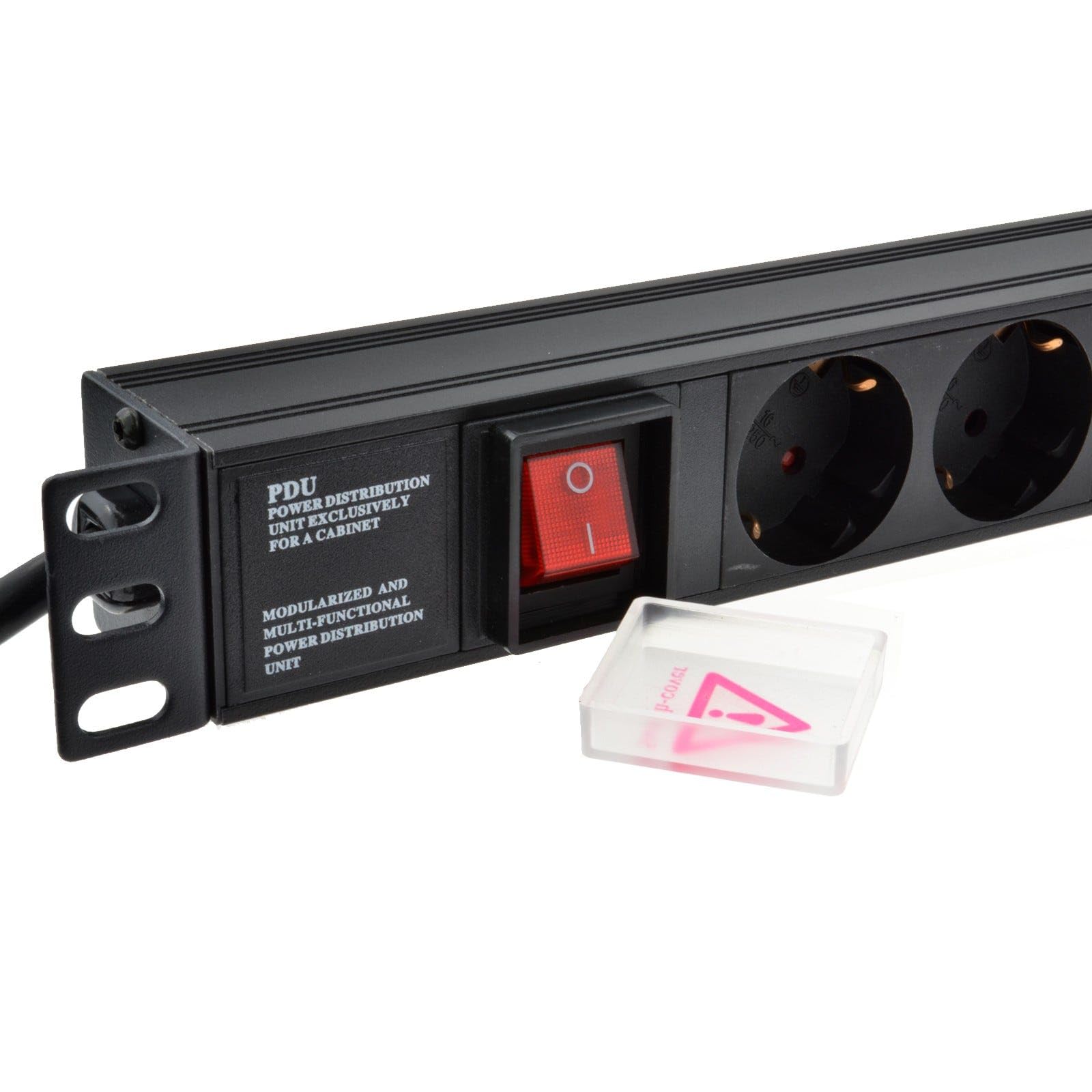 Strom Verteilen Einheit 19 inch Rack PDU 6 Wege Euro Schuko Buchse & Stecker