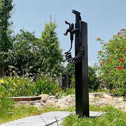 Columna de agua de jardín de acero inoxidable 304, poste de grifo al aire libre con válvula de latón, tubo anticongelante para riego e hidrante de incendios, espiga decorativa para fuente de patio