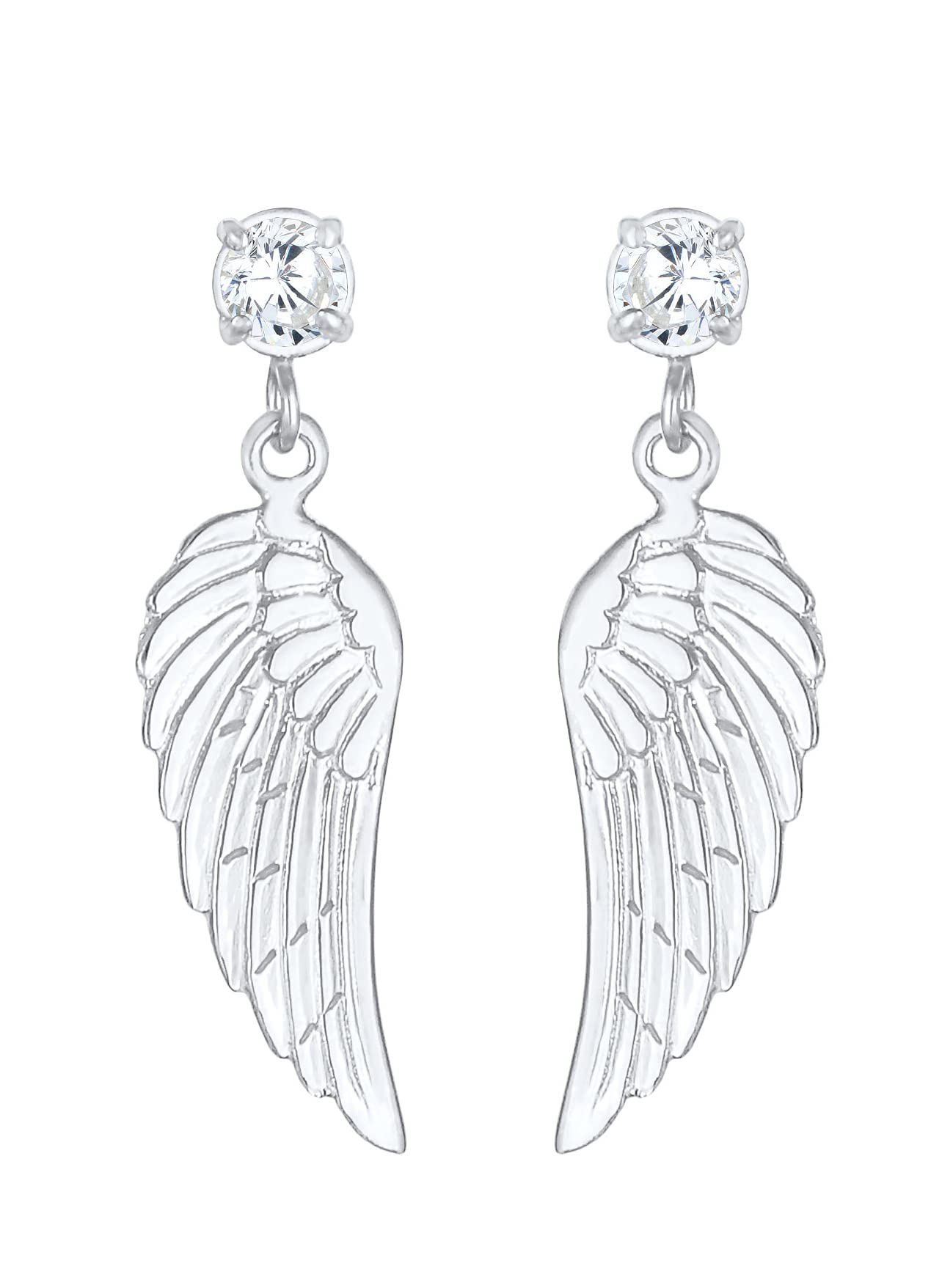 Nenalina Ohrringe Silber 925 Damen mit Engelsflügel und Zirkonia