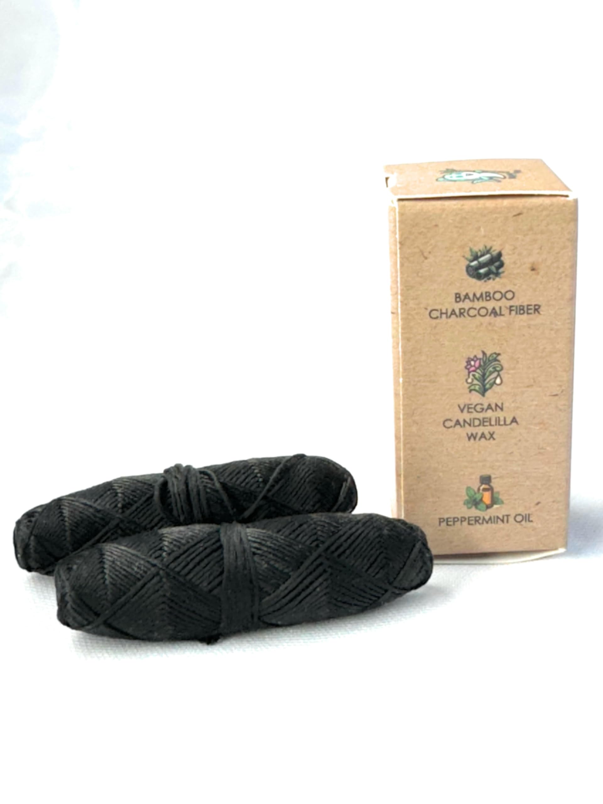 Happy Fish Dental Floss Bamboo Charcoal Refill 2 Pack, Black