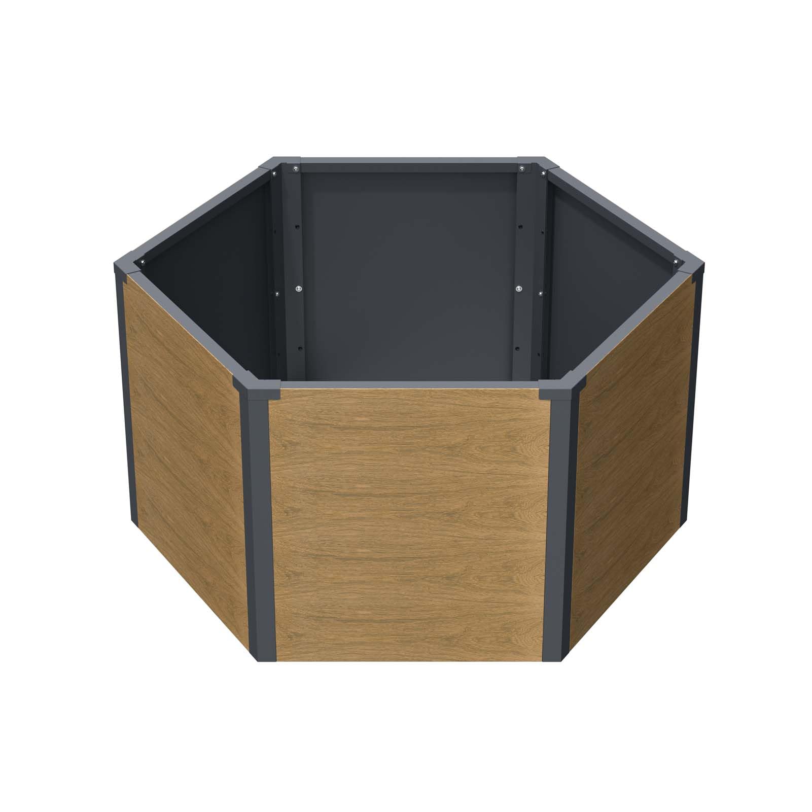 Schartec Podwyższona grządka metalowa, wygląd drewna, 150 x 75 x 77 cm, SHB1H odporna na promieniowanie