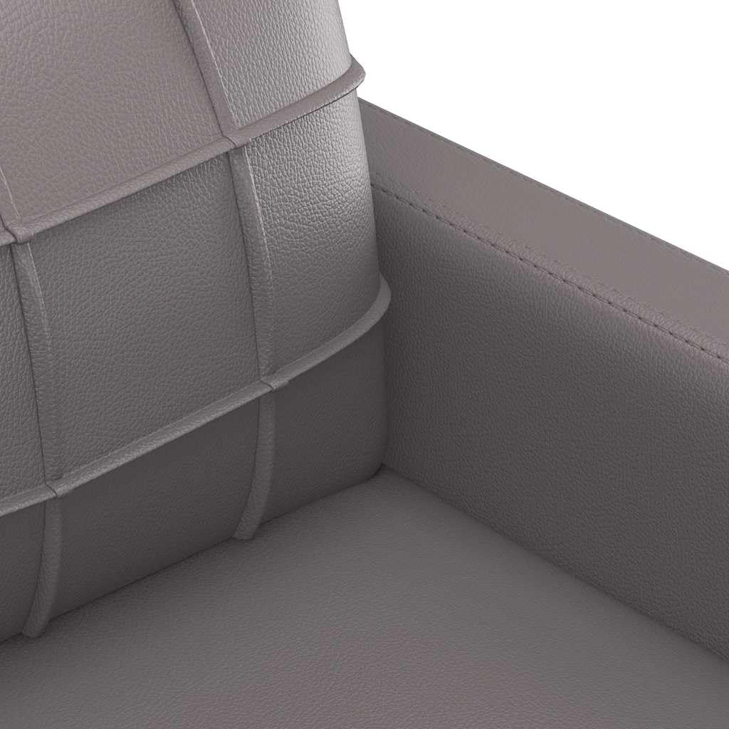vidaXL Sofa 2 Sitzer, Couch für Wohnzimmer, Polstersofa mit Metallgestell, Loungesofa Zweisitzer Wohnzimmersofa Wohnzimmermöbel, Grau Kunstleder