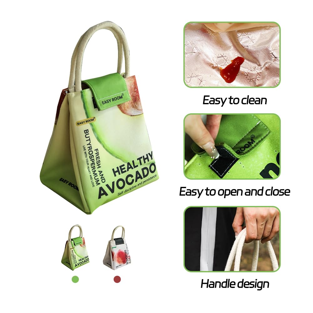 Lunch-Taschen für Damen und Herren, Erwachsene, isoliert, wiederverwendbar, mit Innentasche, Lunchtasche für die Arbeit (Mango)