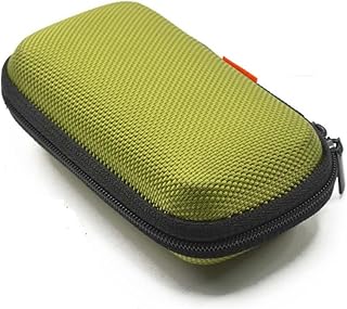 GLCON Rectangle Shaped Portable Protection Hard EVA Case, Mesh Inner Pocket, Zipper Enclosure, Lightweight Small Universal Carrying Bag Wired/Bluetooth Headset Charger Change Purse (Green)