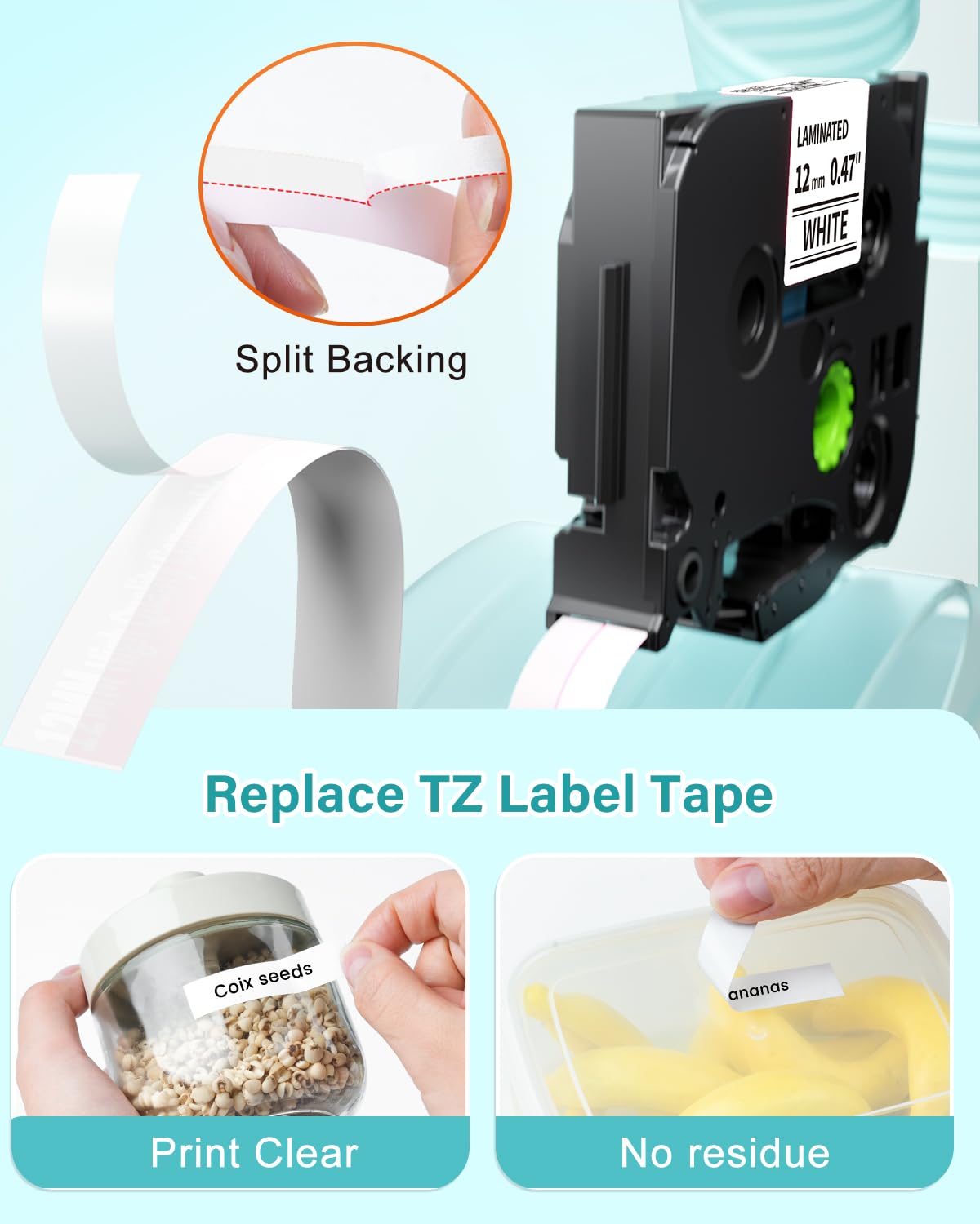 Amazon.com: Colorty TZe-231 12mm 0.47 Label Tape Replacement for