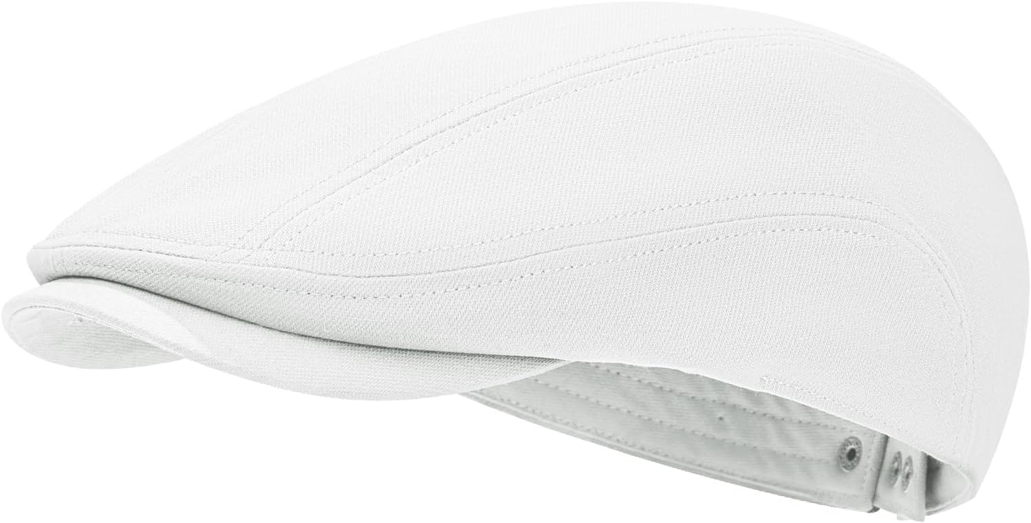 100% Cotton Newsboy Cap for Men Adjustable Flat Gatsby Ivy Cabbie Beret Hat for Summer Driving Hunting