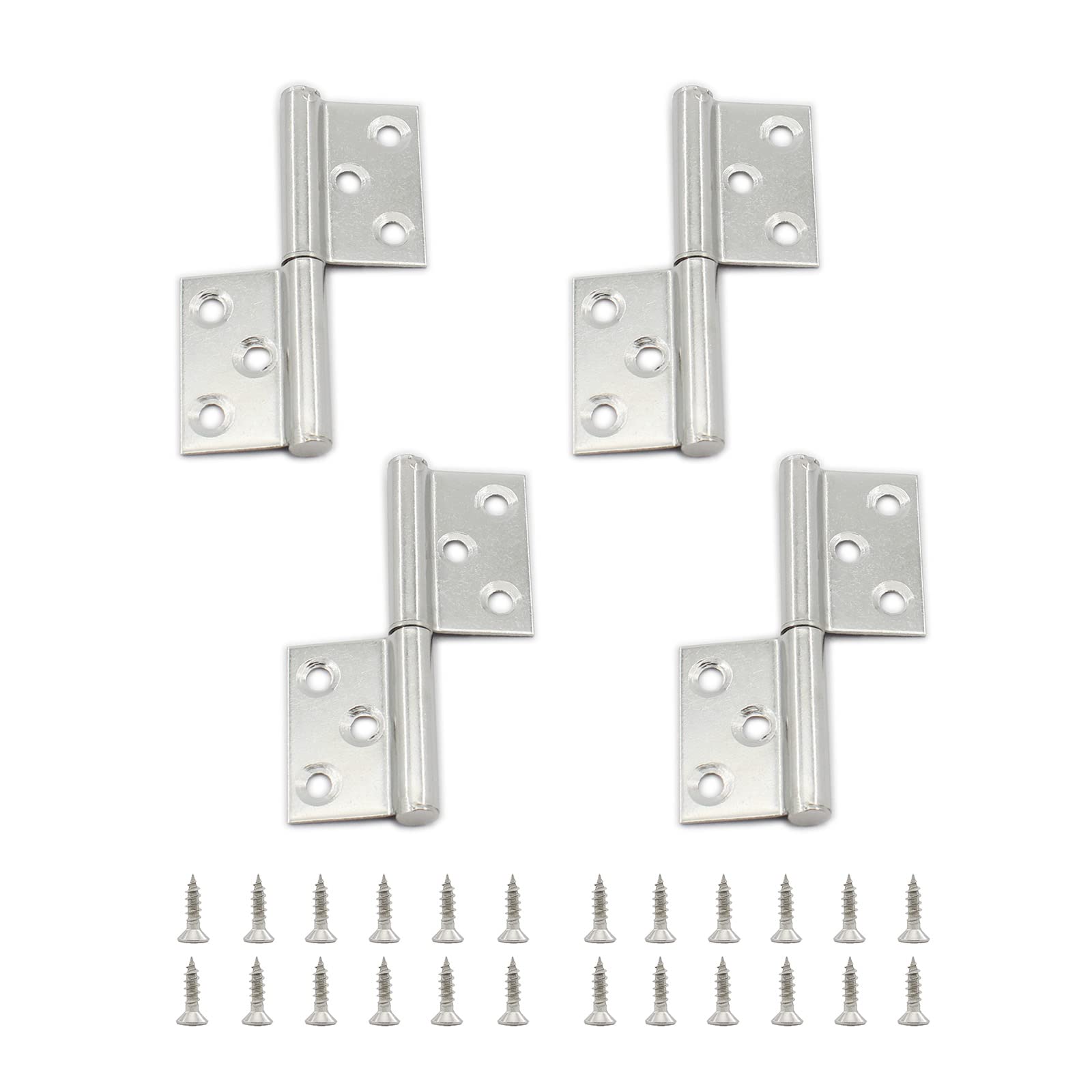 4Pcs Lift Off Hinge Flag Hinges,Stainless Steel Detachable Door Hinge,TTZEZE Heavy Duty Left Handed Hinges for Furniture Hinges,Closet,Cabinet,