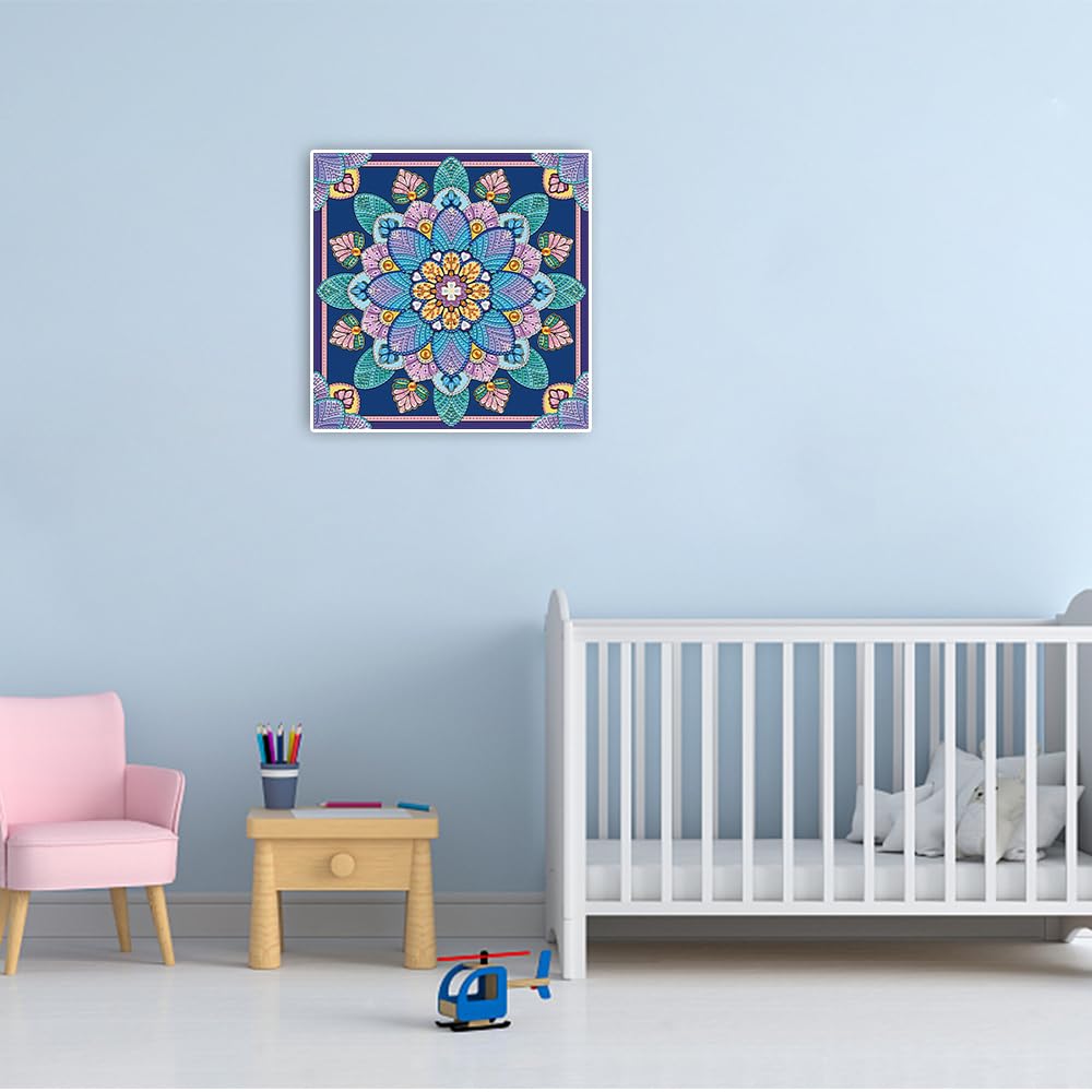 DCIDBEI Diamond Painting 5D Mandala 30x30cm, Kit Completo Con Strass Rotondi E Tela HD