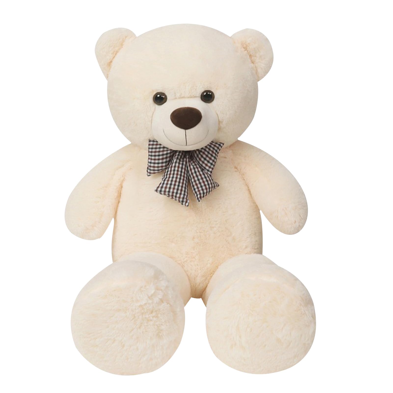 DAYONG Giant Teddy Bear, 140cm Soft Plush Stuffed Bear with Bowknot, Gift for Children and Girlfriend. (white)