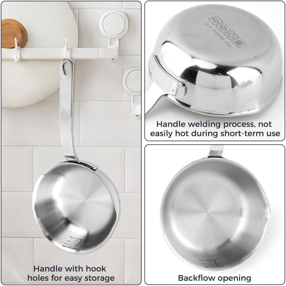 13.5 oz Butter Melter Pot with Heat-Resistant Silicone Spatula