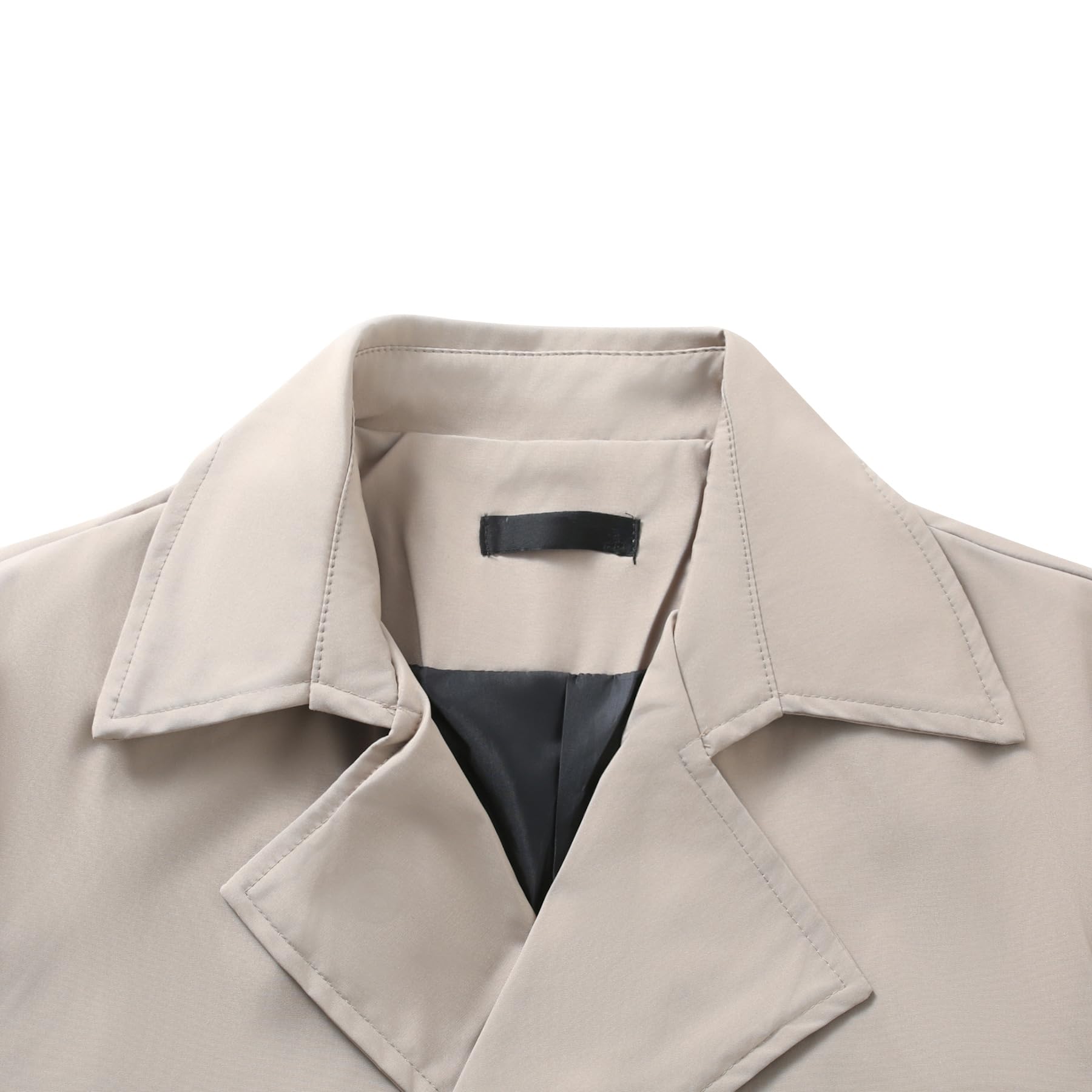 Allthemen Trench Coat Uomo Doppio Breasted Classico Cappotto Business Media lunghezza con Cintura Parka Revers
