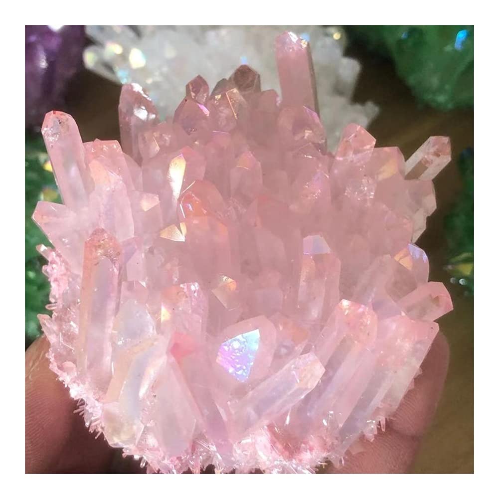 WGPHD Health & Household Natural Pink Crystal Electroplating Crystal Cluster, Crystal Pendant Treatment (Size : 10pcs)
