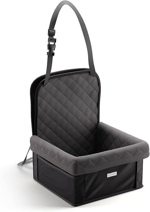 Siège Auto Pour Chien Taille L/M - Lit De Voyage Jusqu'à 25 Kg, Avec Coussins Rehausseurs Et Laisses, Mousse Mémoire De Forme, Antidérapant
