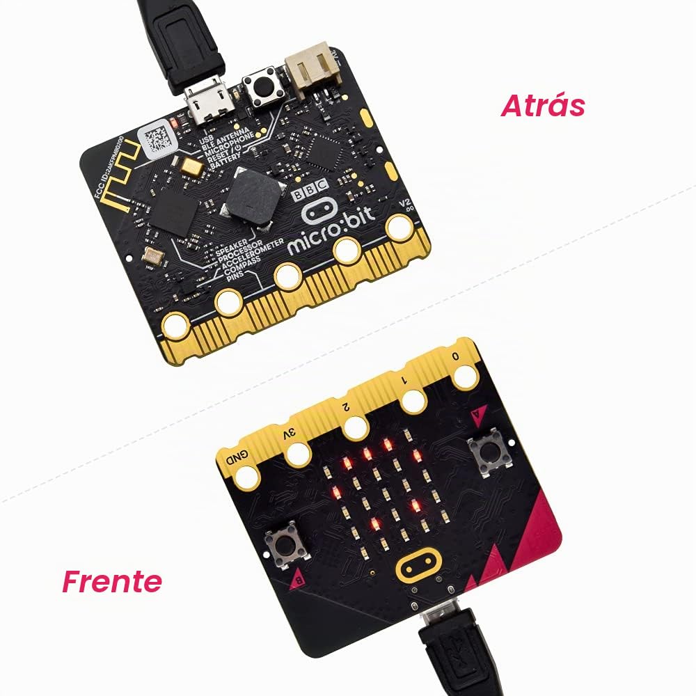 KEYESTUDIO BBC Microbit V2.2 PC Component Kit Educational Coding Kit con Placa Micro bit V2.2, Bloques y código MicroPython, proyectos de Ejemplo