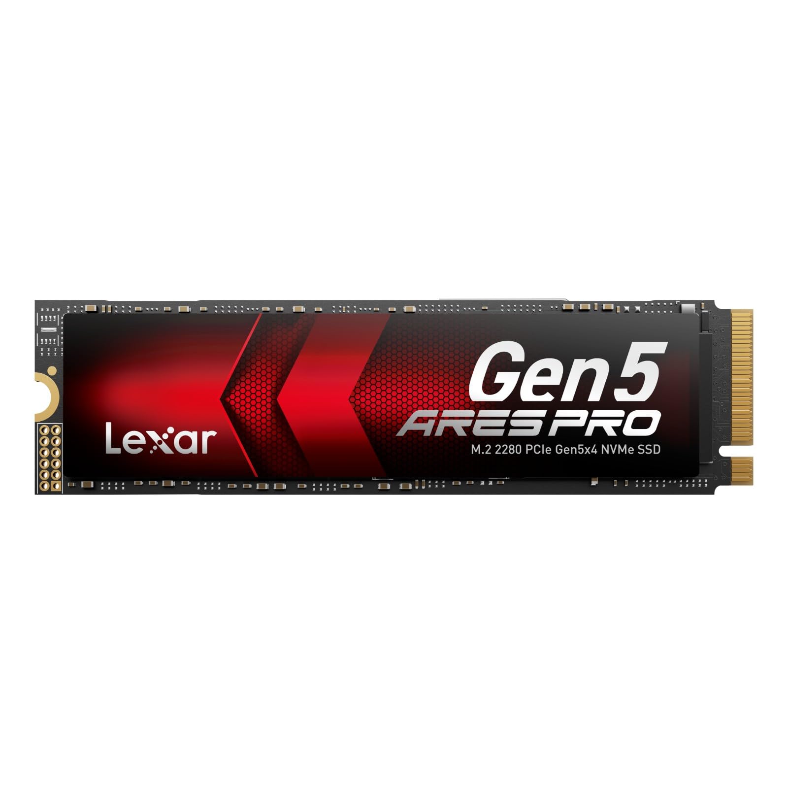 Lexar ARES PRO SSD 2TB PCIe Gen5 NVMe M.2 SSD Interno Gaming, Fino a 14.000 MB/s di lettura, per applicazioni AI, gaming AAA, modifica video, compatibile con PC, laptop & PS5