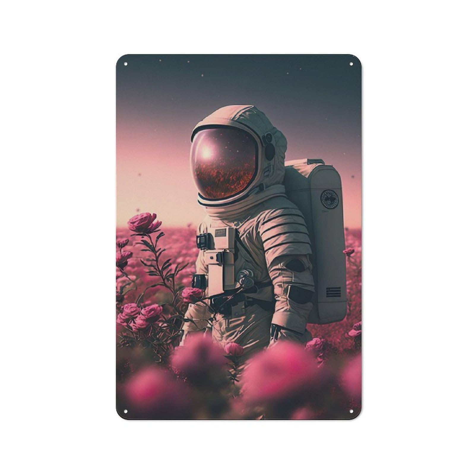 Junmoney Cosmic Explorer Rustic Metal Wall Sign 30X20cm For Hobby Room Or Studio, For Vintage Wall Decor Fans, For Themed Room Decoration