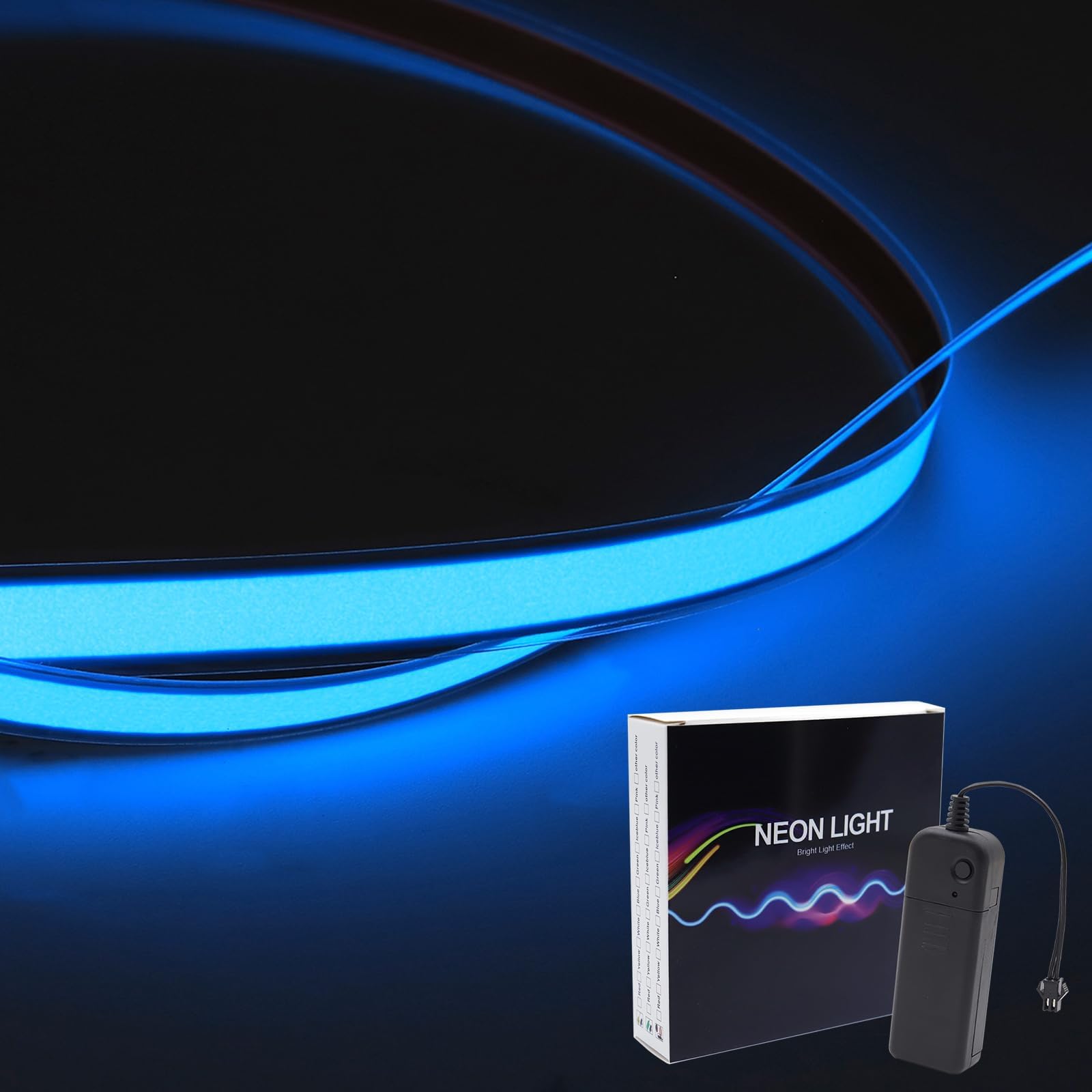 Flexible Led Panel,Electroluminescent Panel Sheet EL Tape Cuttable Soft for Mask Eye Cosplay Party Decor DIY-Continuous/Slow Flash/Fast Strobe 1Mx1CM Blue