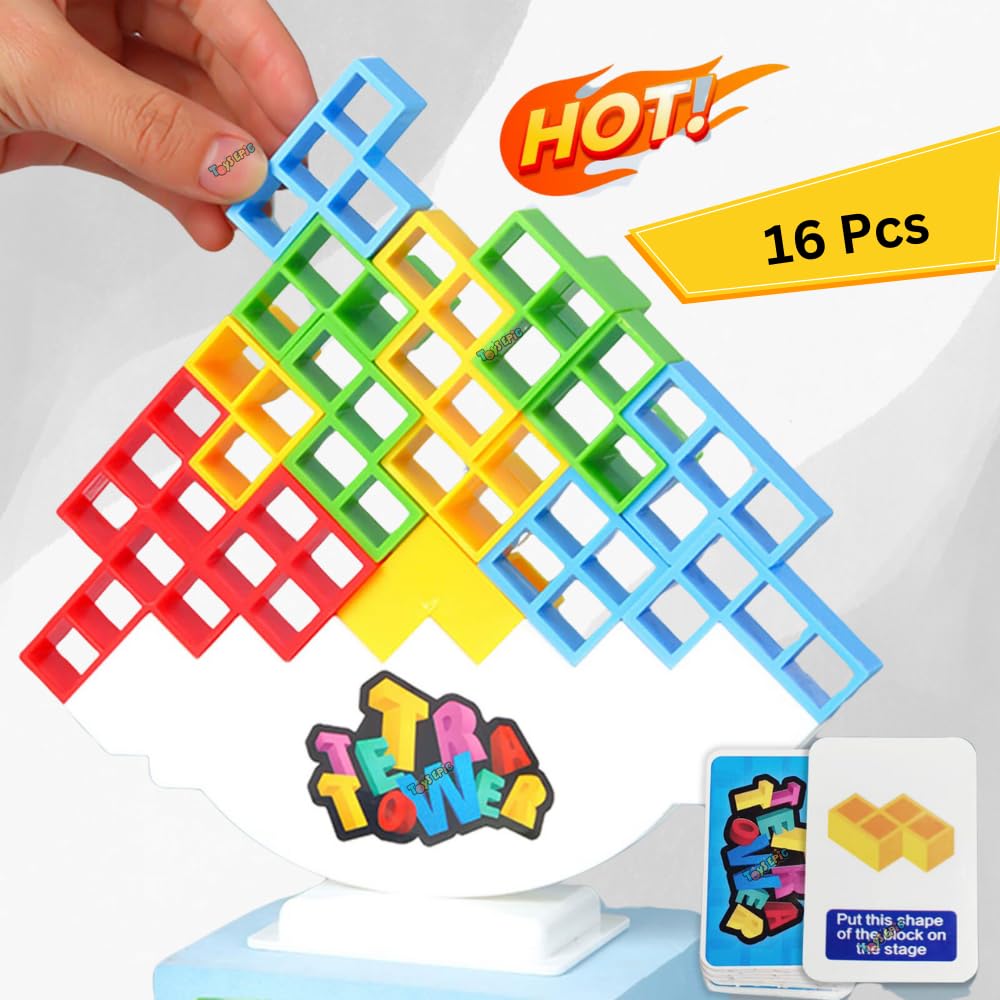 ToysEpic Tetra Tower Game 16 Pcs Stack Tower Swing Stack High Child Balance Building Block 2-4 Players Interactive STEM Toy for Family Best Toy for Kids (B0CZP8JKH5) Amazon Price History, Amazon Price Tracker