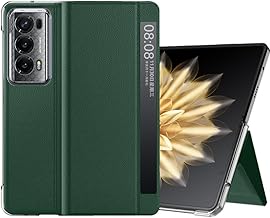 Lemxiee Cover pour Honor Magic V2 Coque,Flip Case en Cuir PU,Housse avec Support Pliable/Adsorption Intelligente magnétique,PC Coque pour Honor Magic V2 Case -Vert