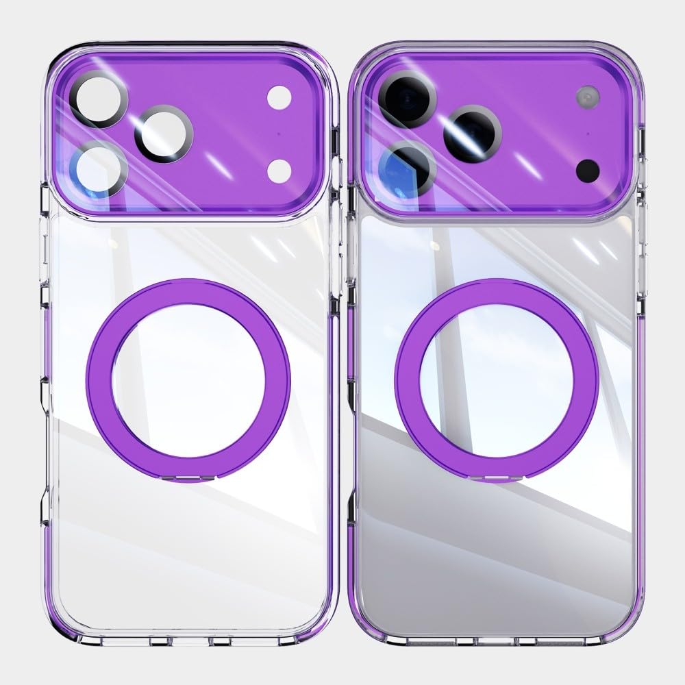 Generic Compatible con iPhone 16 (color: azul), funda de silicona rígida transparente con soporte de anillo