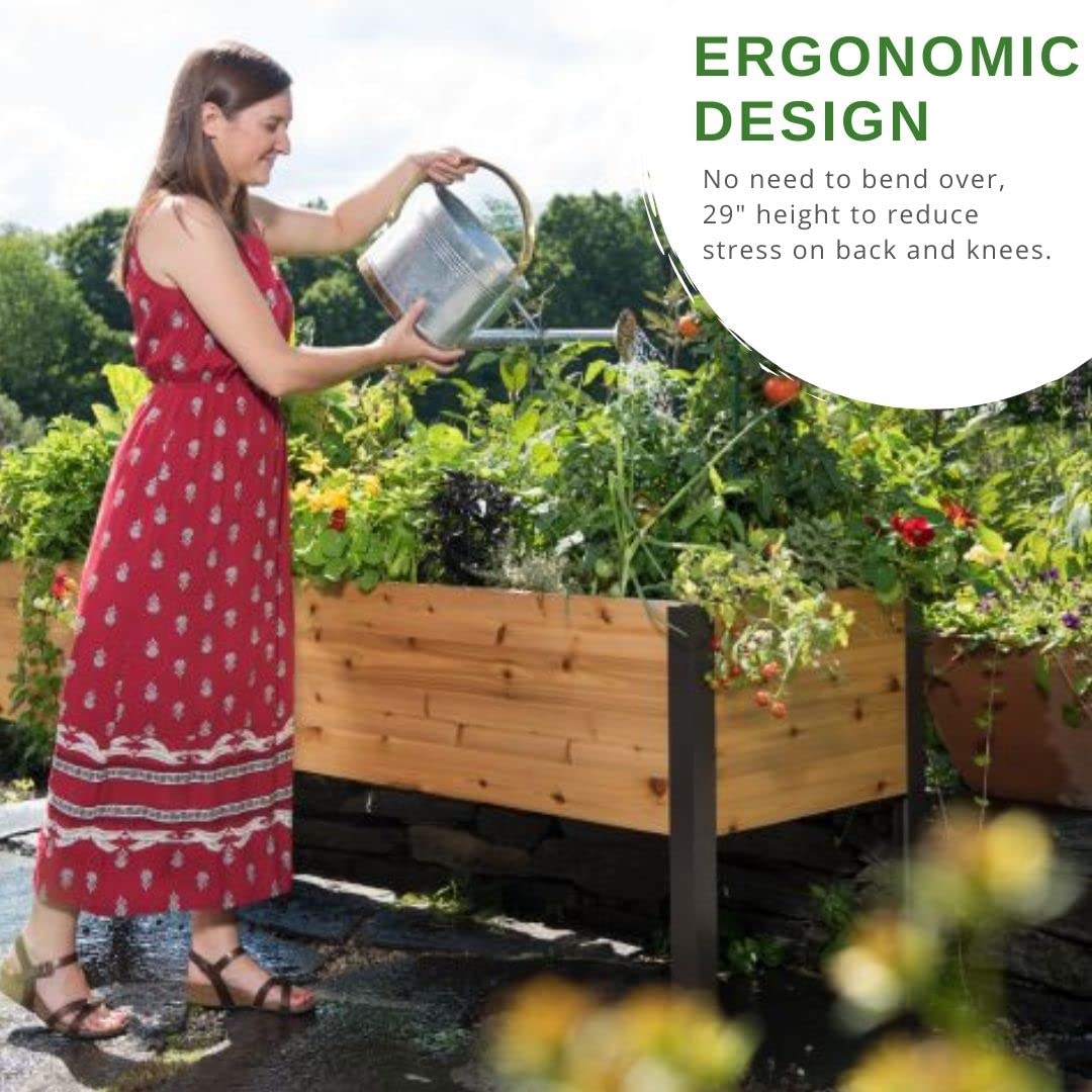 Gardener’s Supply Company Raised Garden Bed Elevated Cedar Planter Box