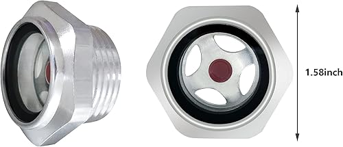 Miniatura 10 de Compresor de aire Vista de vidrio de 12 pulgada NPT rosca macho aleación de aluminio hexagonal aceite vista vidrio ventana aceite líquido medidor de