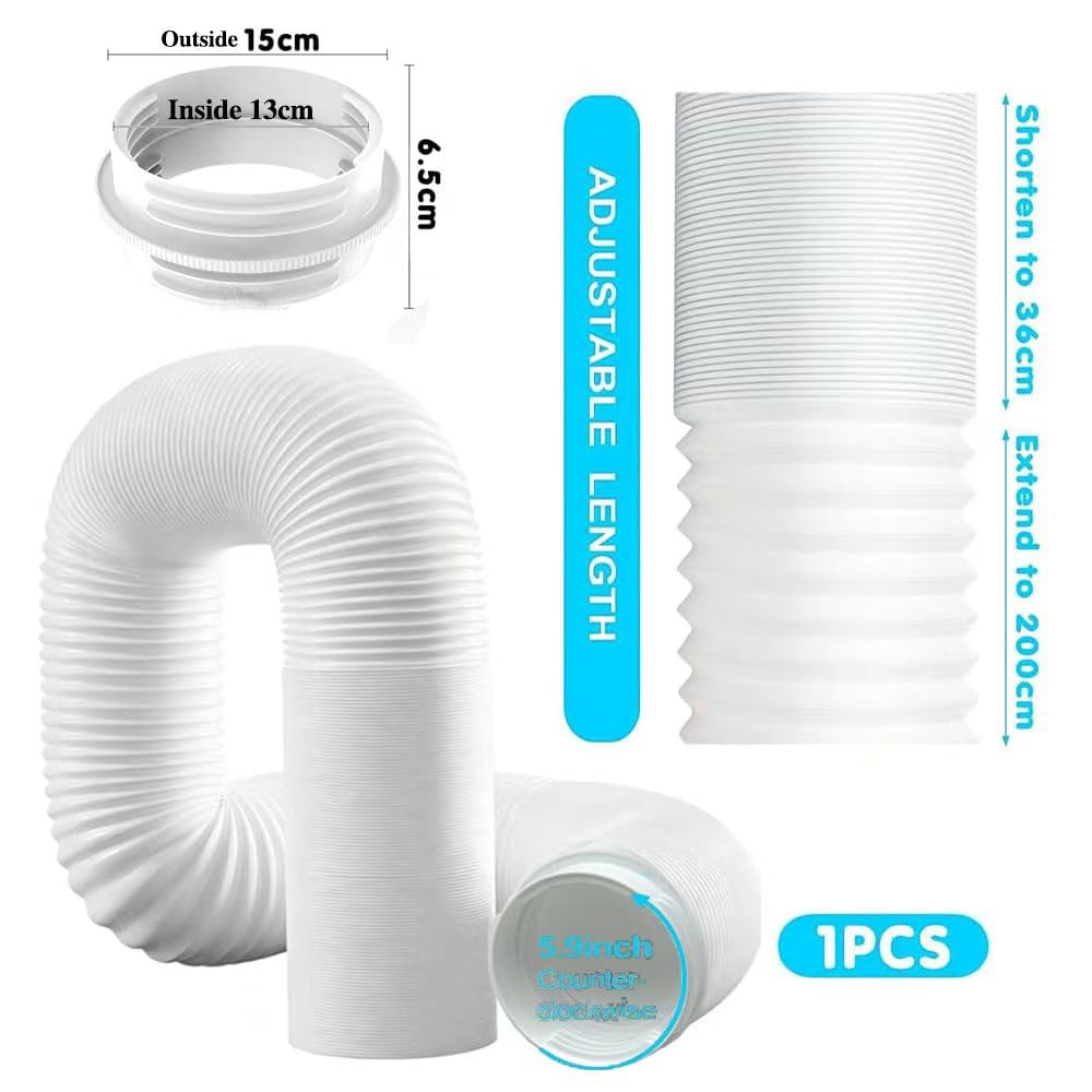 Klimaanlage Schlauch Verlängerung 200cm mit Adapter 130mm innen/150mm außen,Abluftschlauch Klimagerät,Klimaanlage Verlängerungsschlauch,Klima Abluftschlauch,Klimaschlauch für Klimaanlage