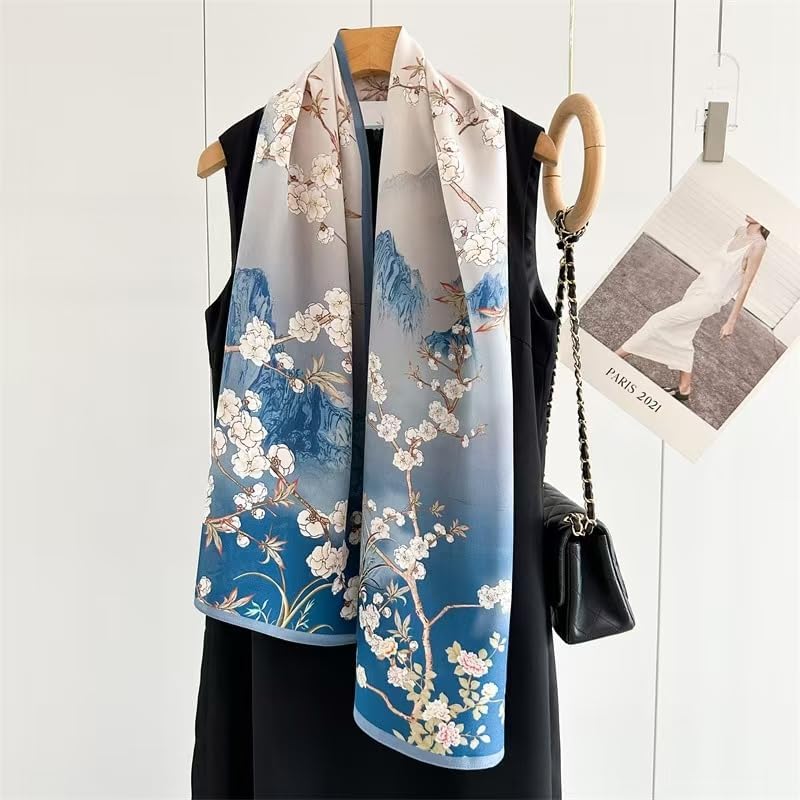 Mulberry Silk Georgette Scarf - 12.6x63in Lightweight Shawl Wrap,Elegant Dance Travel Accessory for Women - Image 4