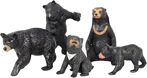 HERSMEMOR Grizzly Bear - Figuras de juguete de oso negro, figuras familiares de oso de animales del bosque de plástico para el aprendizaje de disponible en Yaxa Colombia
