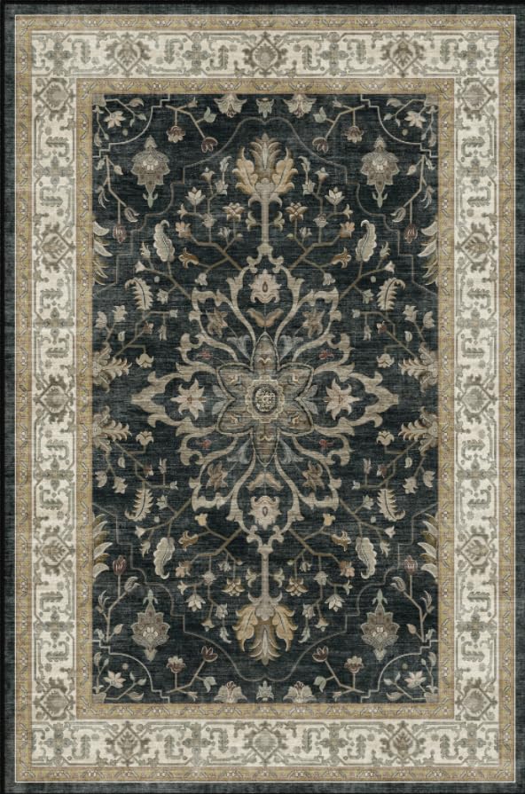 INOVADAY Rugs Living Room 60x305 cm Washable Rug Black/Beige — image 1