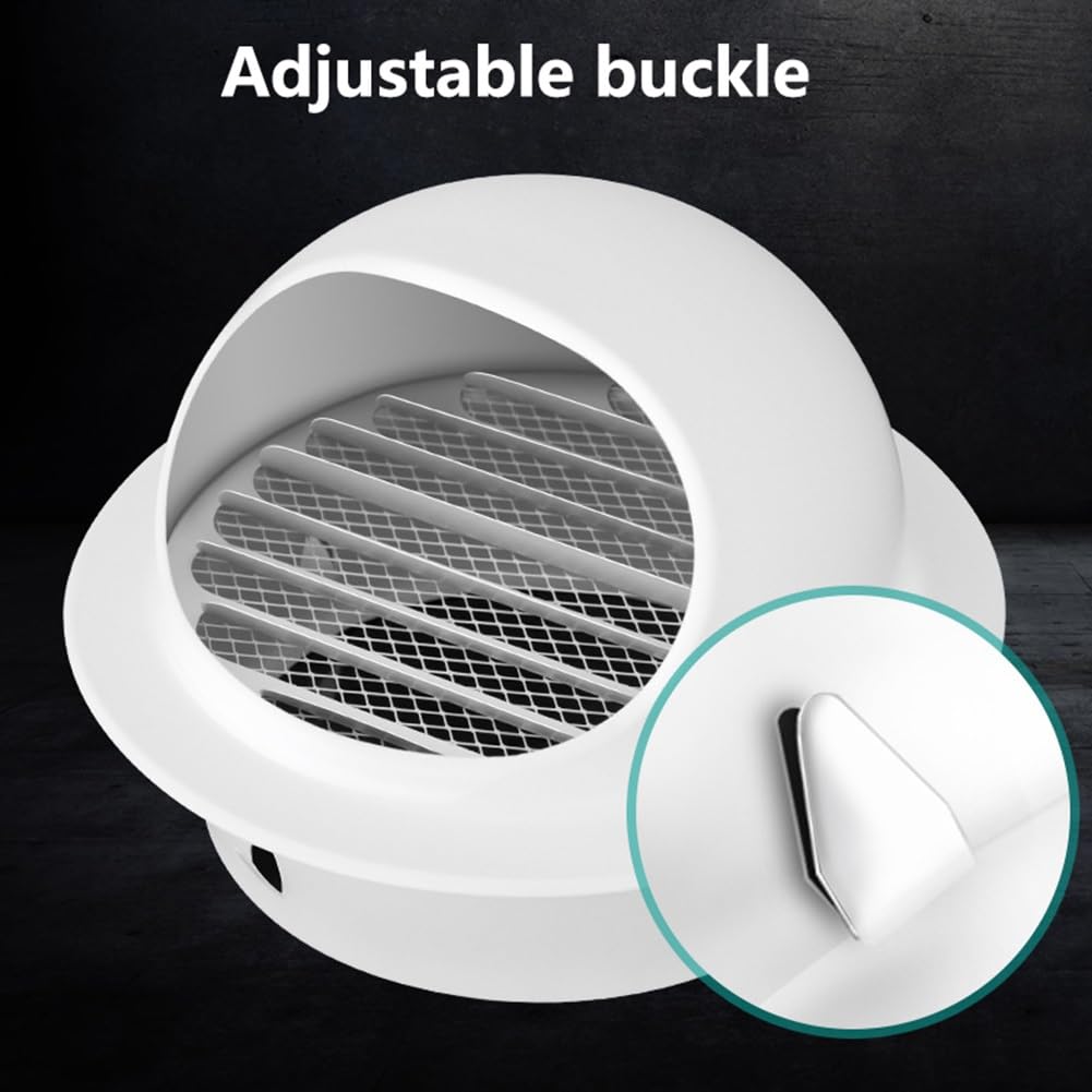 Pack de 2 Rejilla de Ventilación, 50-200 mm, Acero Inoxidable, Pared, Tapa de Ventilación de Aire，lamas, Malla Mosquitera, Secadora, Campana Extractora, Extractor Exterior